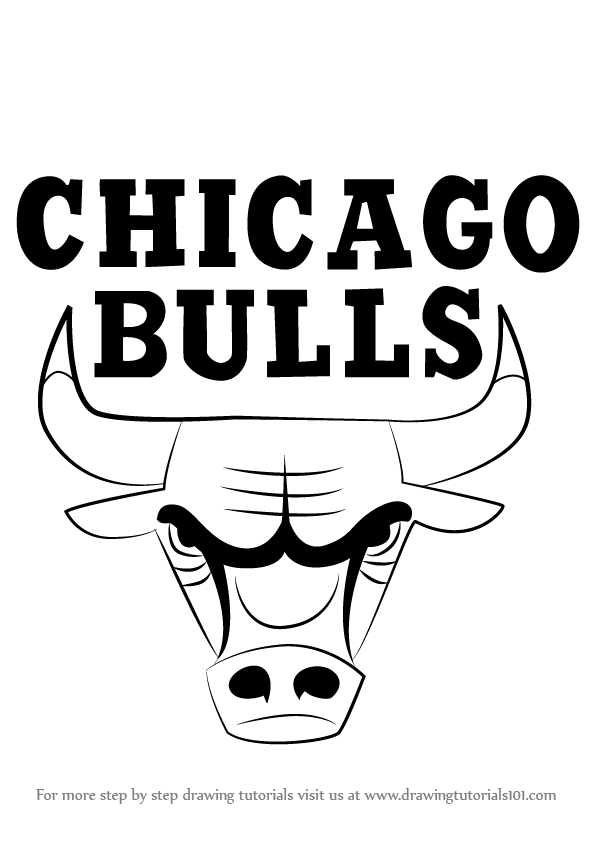 596x842 learn how to draw chicago bulls logo - Chicago Bulls Drawing