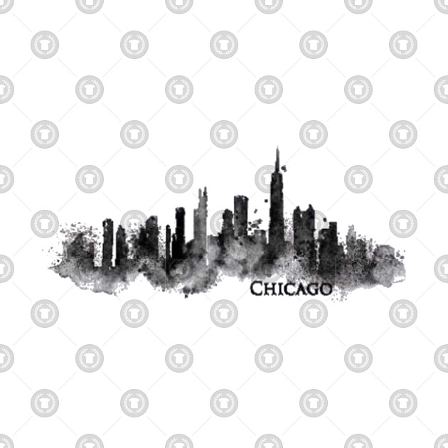630x630 Chicago City Drawing Painted Splashes - Chicago City Drawing