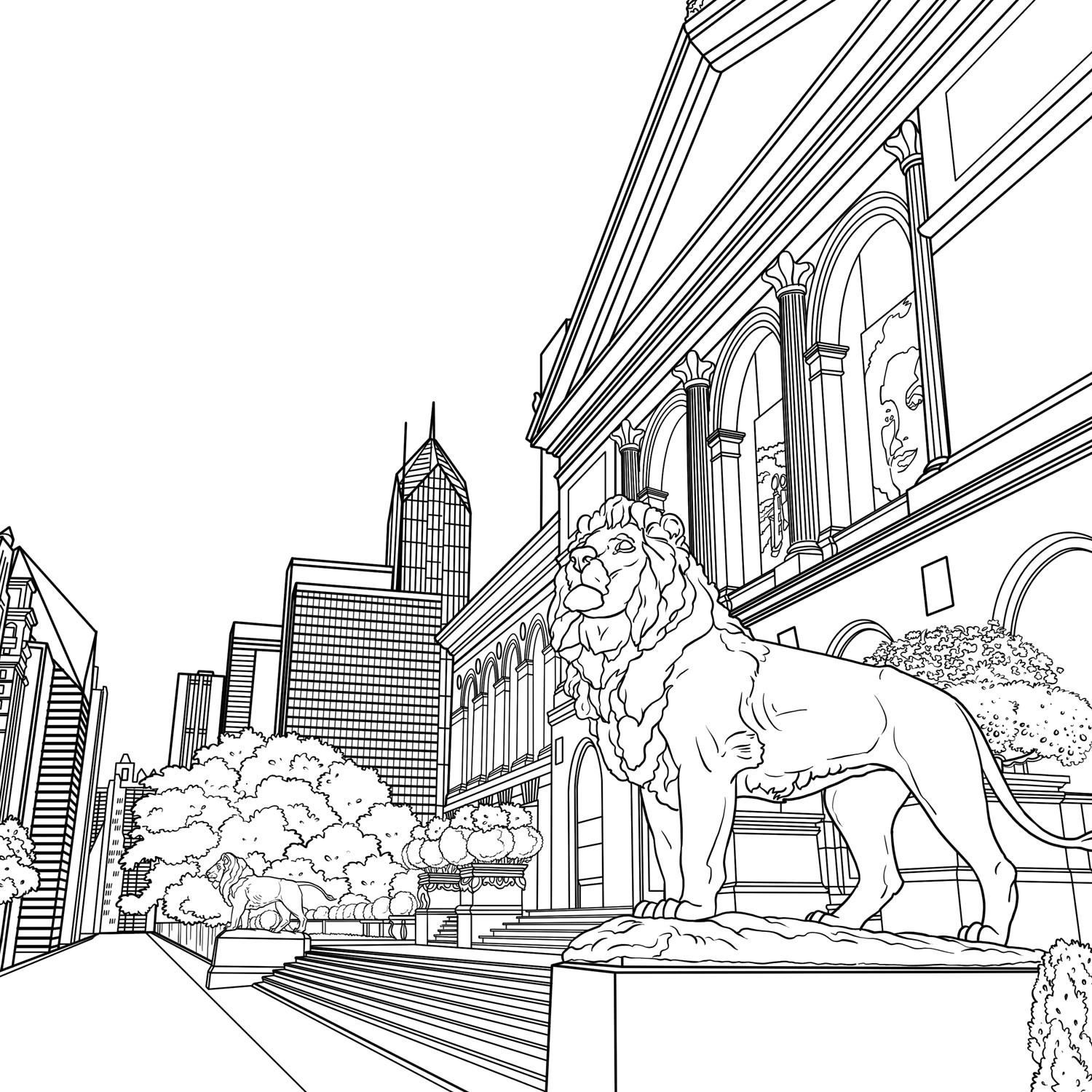1500x1500 chicago skyline drawing new chicago city drawing skyline - Chicago City Drawing