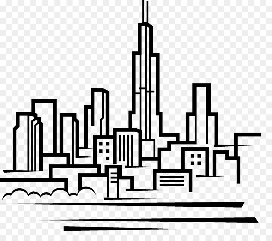 900x800 Chicago Drawing City For Free Download - Chicago City Drawing