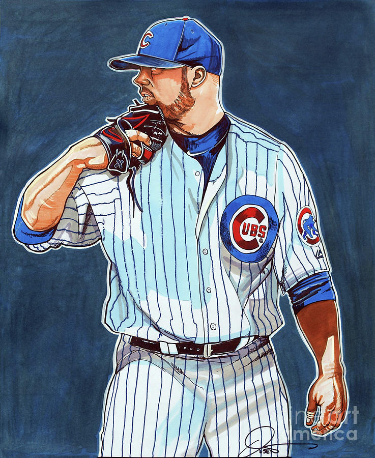 737x900 jon lester chicago cubs drawing - Chicago Cubs Drawings