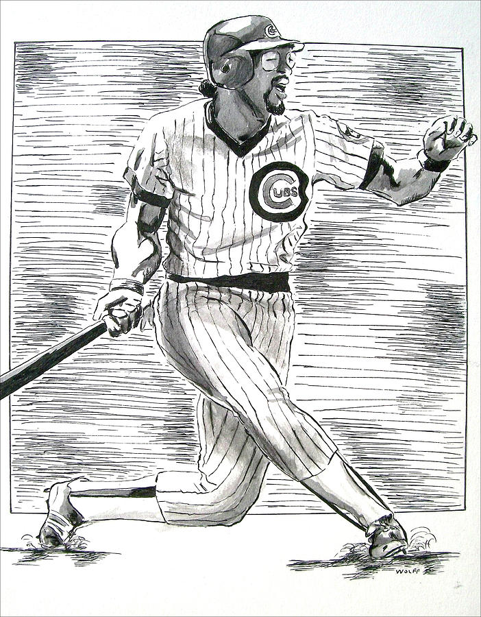 702x900 chicago cub leon durham drawing - Chicago Cubs Drawings