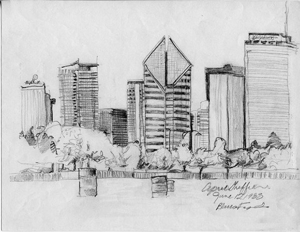 600x465 Chicago Watercolor Drawings On Behance - Chicago Drawing