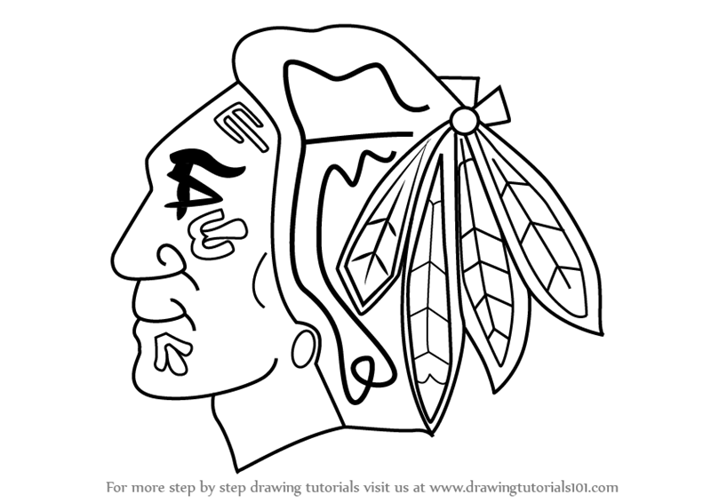 800x566 Learn How To Draw Chicago Blackhawks Logo - Chicago Drawing