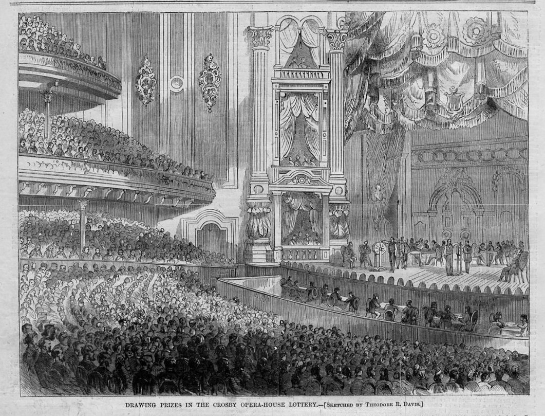 1061x809 chicago, drawing prizes in crosby opera house lottery, history - Chicago Drawing