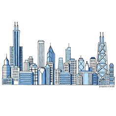 236x237 Best Skyline Drawing Images Drawings, Frames, Poster - Chicago Skyline Drawing