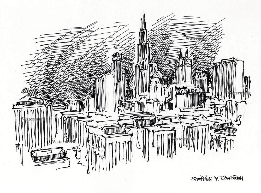 1000x740 chicago skyline - Chicago Skyline Drawing