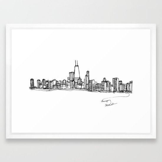 550x550 chicago skyline - Chicago Skyline Line Drawing