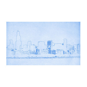 300x300 chicago skyline - Chicago Skyline Line Drawing
