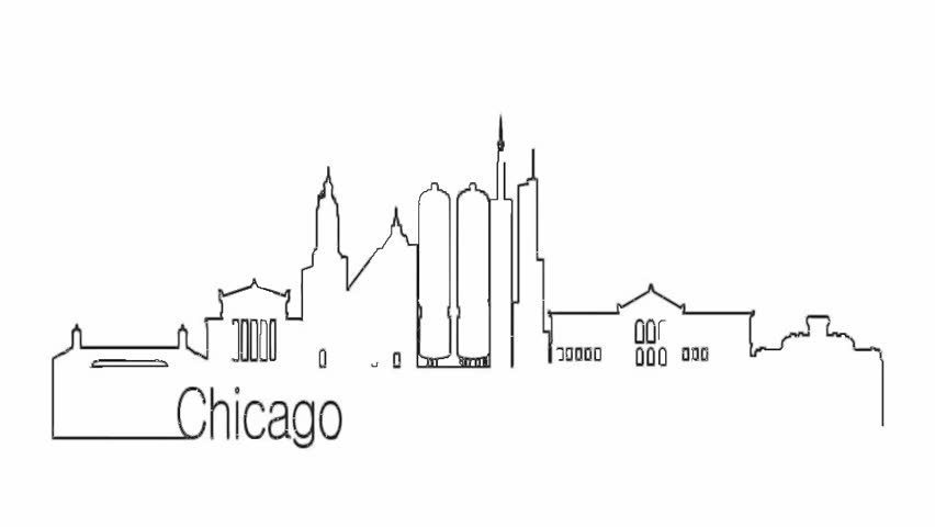 Chicago Skyline Line Drawing at PaintingValley.com | Explore collection ...