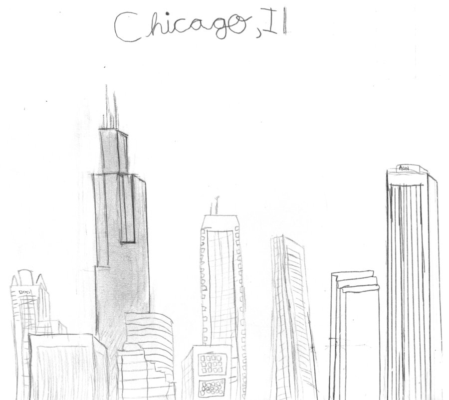 900x802 chicago skyline drawing advancedmassagebysara - Chicago Skyline Line Drawing