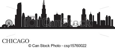 450x190 chicago city skyline silhouette background vector illustration - Chicago Skyline Line Drawing