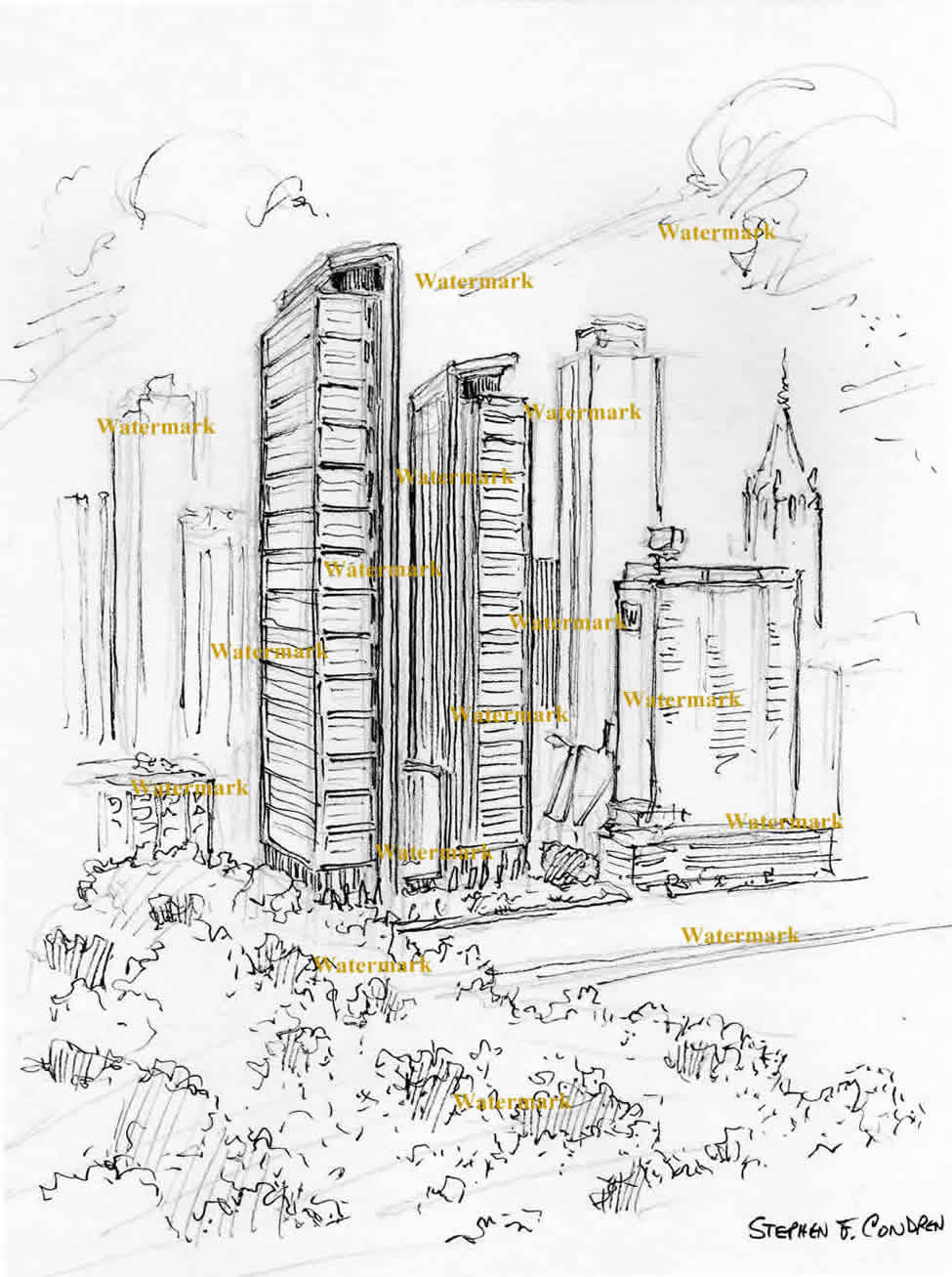 975x1307 chicago skyline - Chicago Skyline Line Drawing