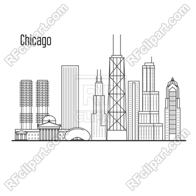 Chicago Skyline Line Drawing at PaintingValley.com | Explore collection ...