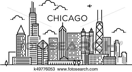 450x248 Chicago Clipart Group - Chicago Skyline Line Drawing