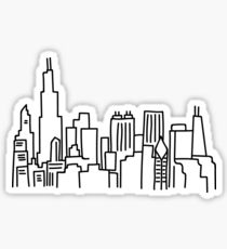 210x230 chicago skyline drawing stickers redbubble - Chicago Skyline Outline Drawing