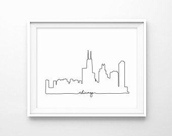 340x270 chicago skyline etsy - Chicago Skyline Outline Drawing