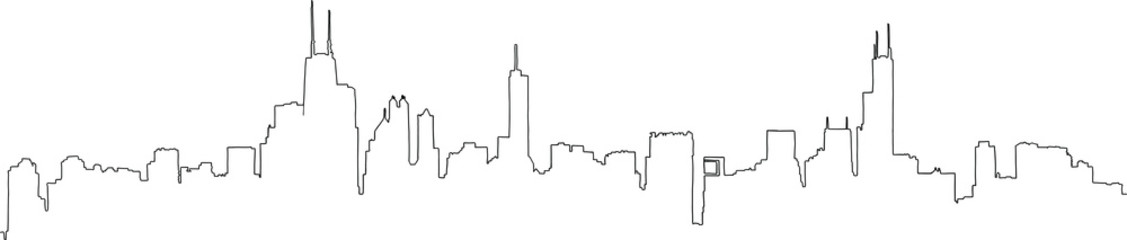 Chicago Skyline Outline Drawing at PaintingValley.com | Explore