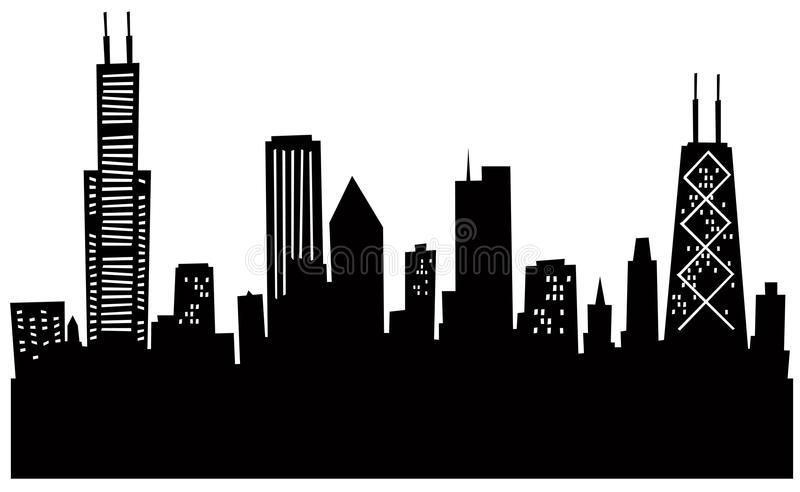 Outline Chicago Skyline Clipart / Chicago Skyline Silhouette Clip Art