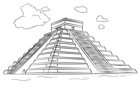 480x333 mayan pyramid - Chichen Itza Drawing