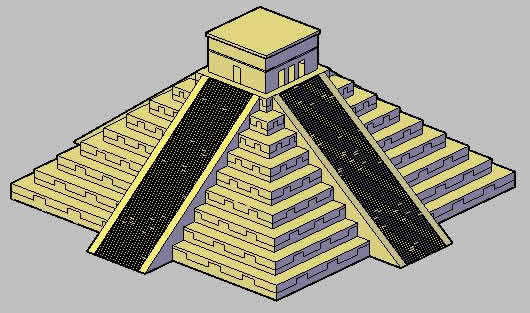 530x313 pyramid chichen itza in autocad download cad free - Chichen Itza Drawing