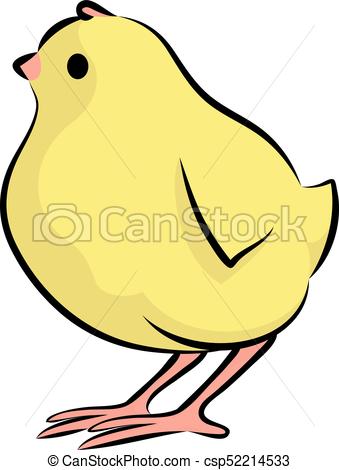 339x470 cute little chick side view vector illustration of a baby chicken - Chick Drawing Images
