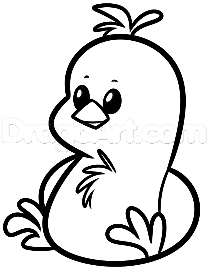 681x880 drawing a baby chick, step - Chick Drawing Images
