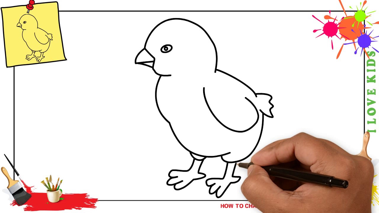 1280x720 how to draw a chick easy slowly step - Chick Drawing Images