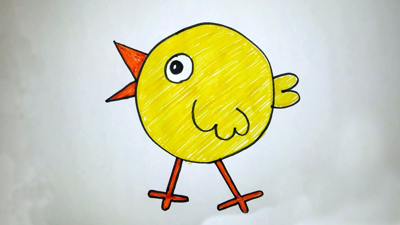 1280x720 how to draw cute chick step - Chick Drawing Images.