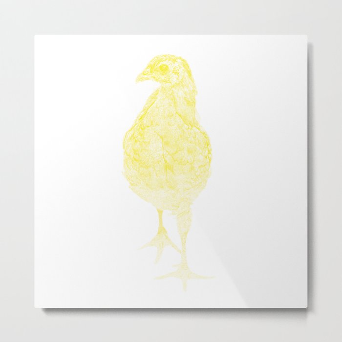 700x700 chick drawing, yellow metal print - Chick Drawing Images