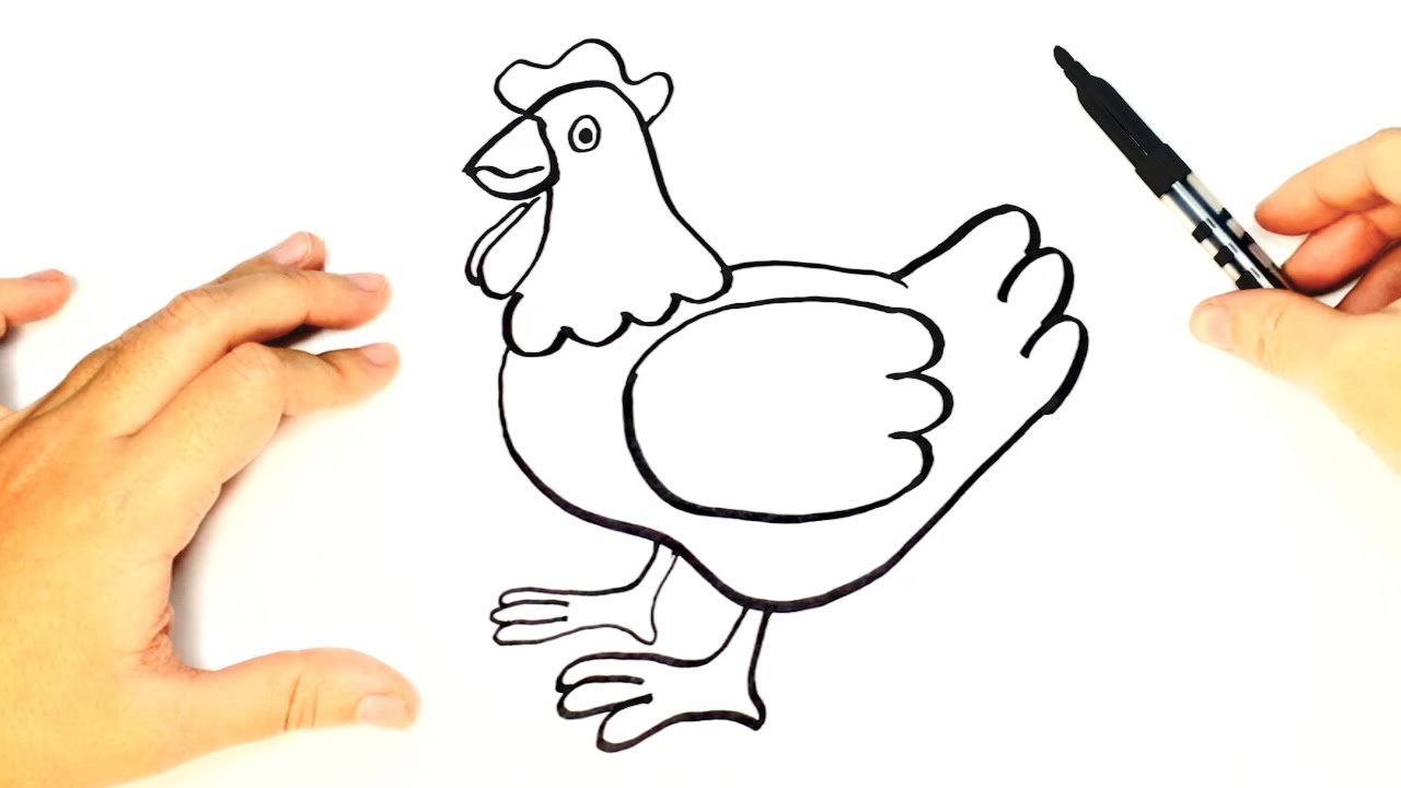 1280x720 how to draw a little hen for kids little hen easy draw tutorial - Chicken Drawing Cartoon
