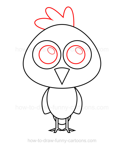 500x596 How To Draw A Chicken - Chicken Drawing Cartoon