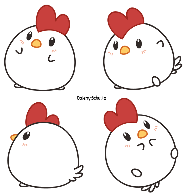 650x680 Chibi Chicken - Chicken Drawing Cartoon