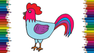 300x169 How To Draw A Cartoon Chicken Step - Chicken Drawing For Kids