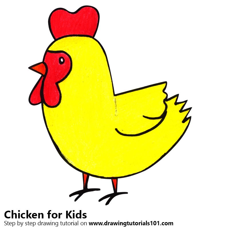 800x800 Learn How To Draw A Chicken For Kids - Chicken Drawing For Kids