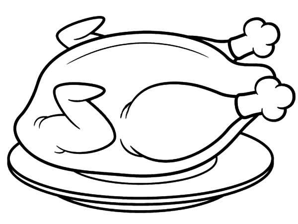 600x451 Drawing Fried Chicken Coloring Pages - Chicken Drawing For Kids