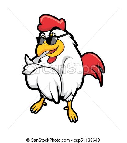 418x470 Cool Chicken Cool Chicken With Eye Glases - Chicken Drawing Images