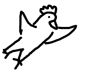 300x250 Flying Chicken Drawing - Chicken Drawing Images