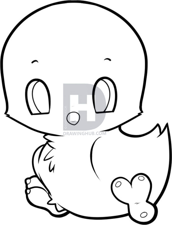 552x720 How To Draw A Baby Chicken, Step - Chicken Drawing Images
