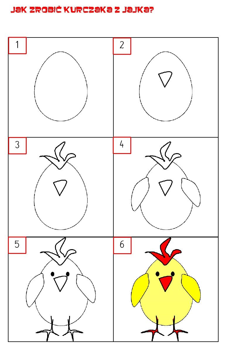 768x1192 How To Draw A Chicken From An Egg Education Inspirations - Chicken Egg Drawing