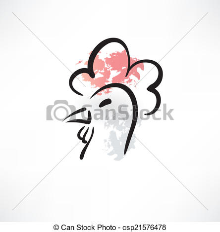 444x470 Chicken Head Grunge Icon - Chicken Head Drawing