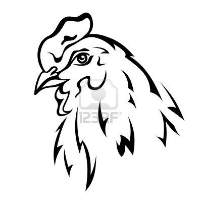 400x400 Chicken Head Vector Illustration - Chicken Head Drawing