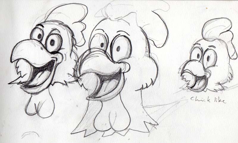 800x483 Farm Drawings, Michael Croft - Chicken Head Drawing