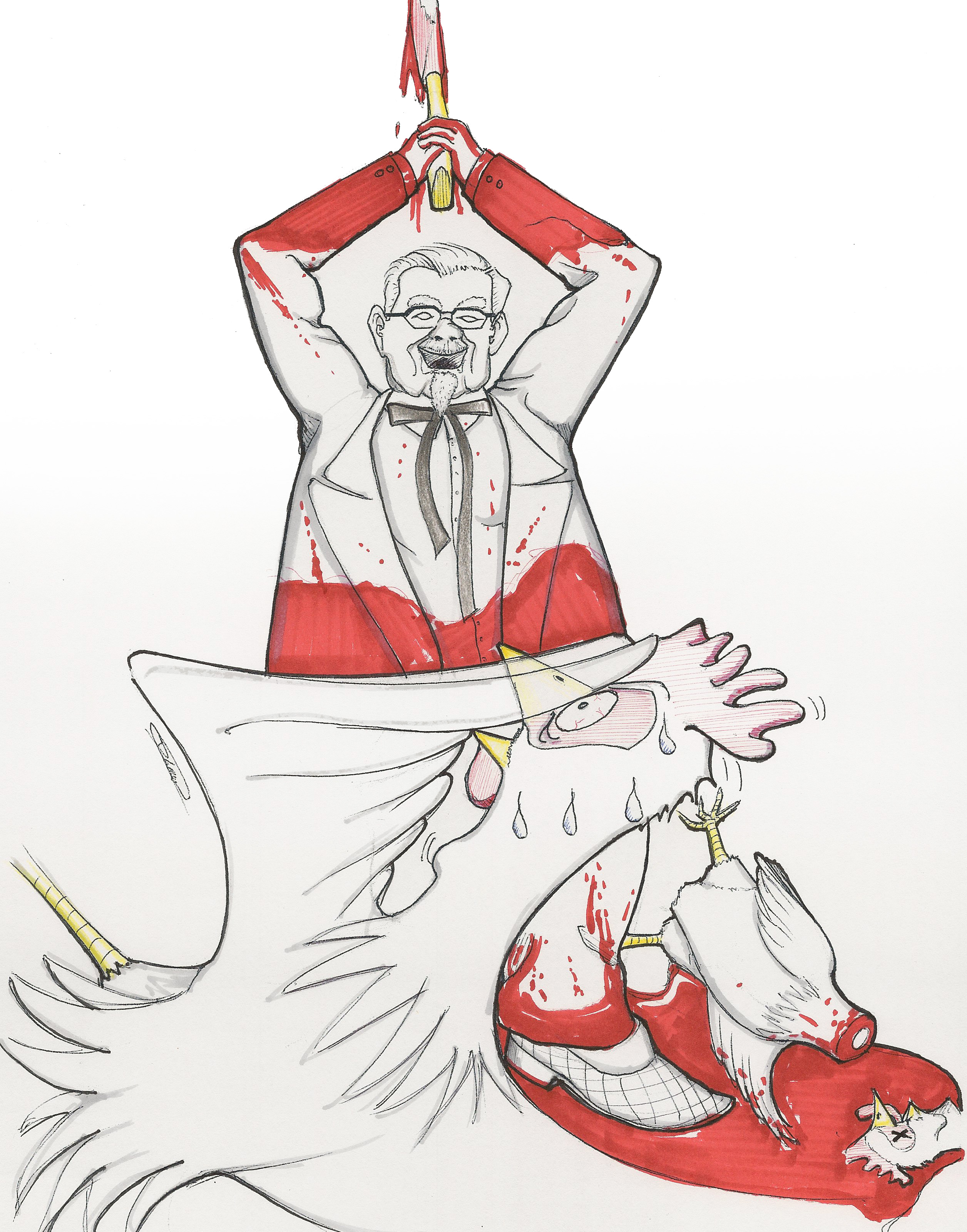 2512x3200 Head Cut Off Lineweights - Chicken Head Drawing