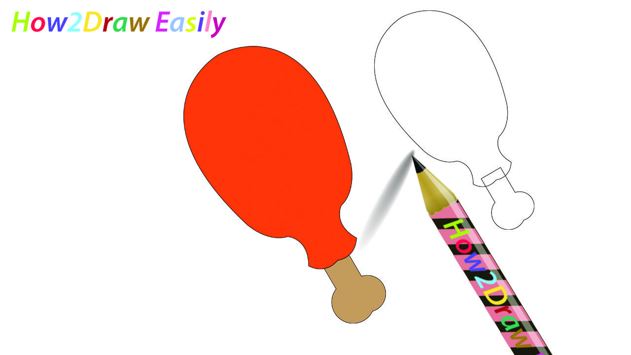 1280x720 fried chicken leg drawing coloring - Chicken Leg Drawing