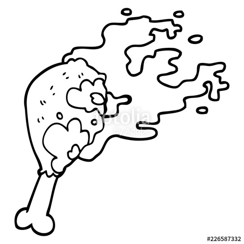 500x500 line drawing cartoon cooked chicken leg stock image and royalty - Chicken Leg Drawing