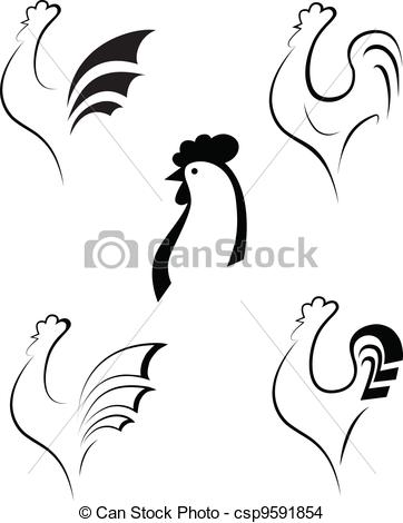 362x470 Chicken And Cockerel - Chicken Line Drawing