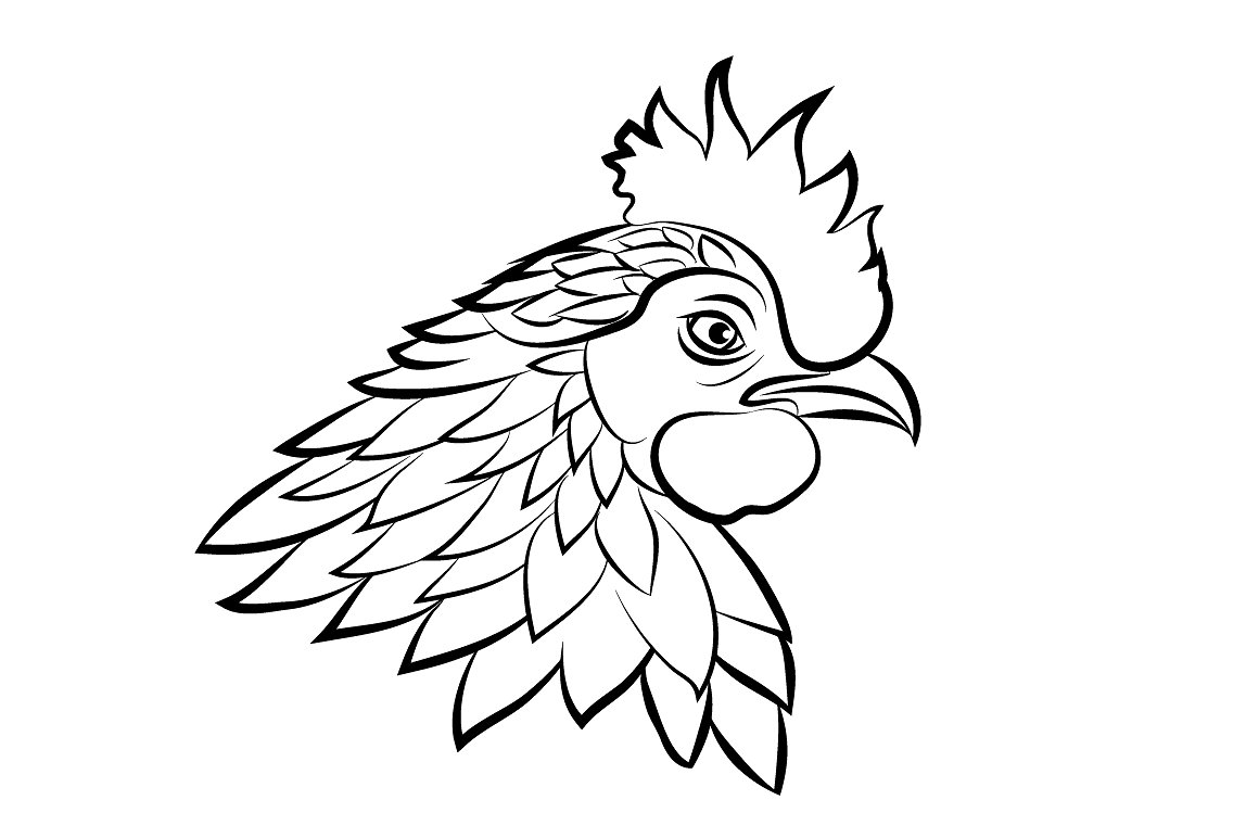 1160x772 Chicken Lineart Free Download - Chicken Line Drawing