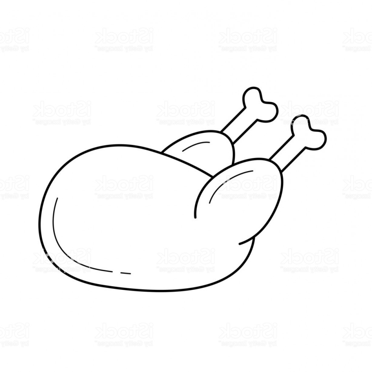 1228x1228 Cooked Chicken Vector Line Icon Gm Soidergi - Chicken Line Drawing