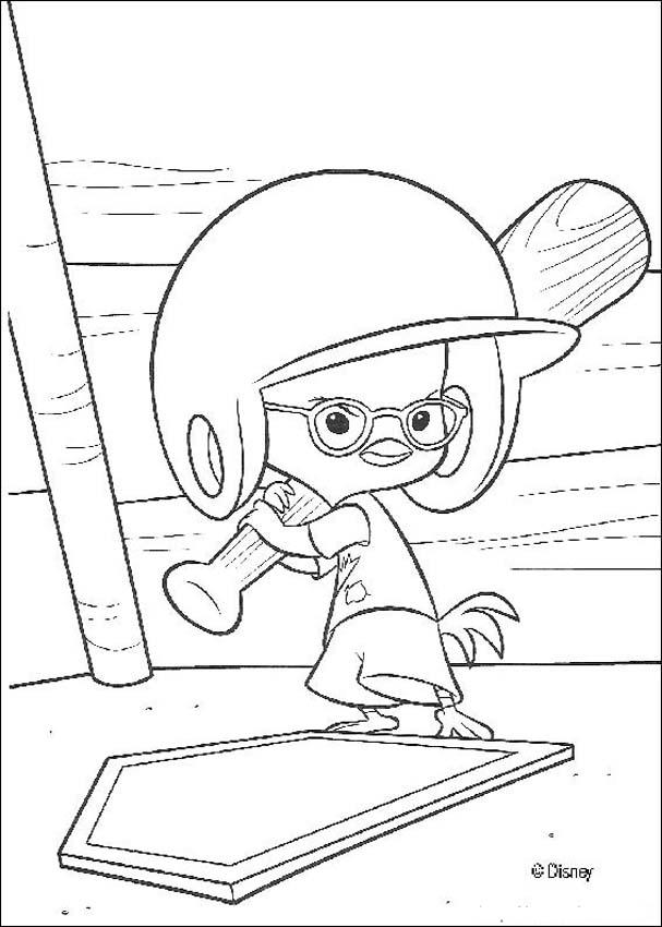 607x850 Chicken Little Baseball Swing Coloring Pages - Chicken Little Drawing